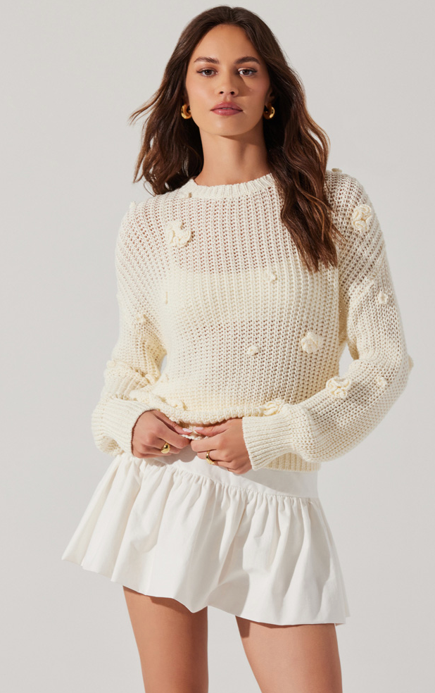 Hayley Flower Detail Sweater by Astr The Label