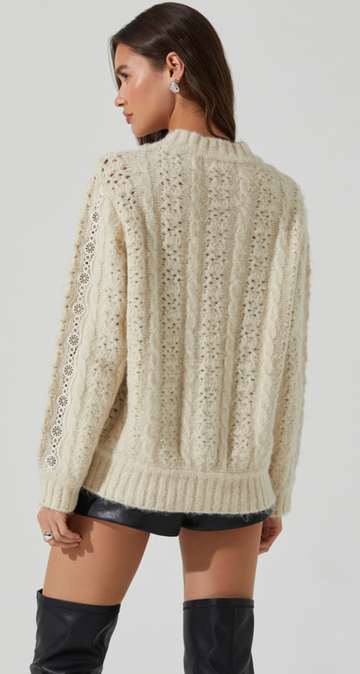 Nesmarie Cream Cardigan Sweater by Astr the Label