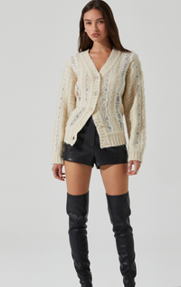 Nesmarie Cream Cardigan Sweater by Astr the Label