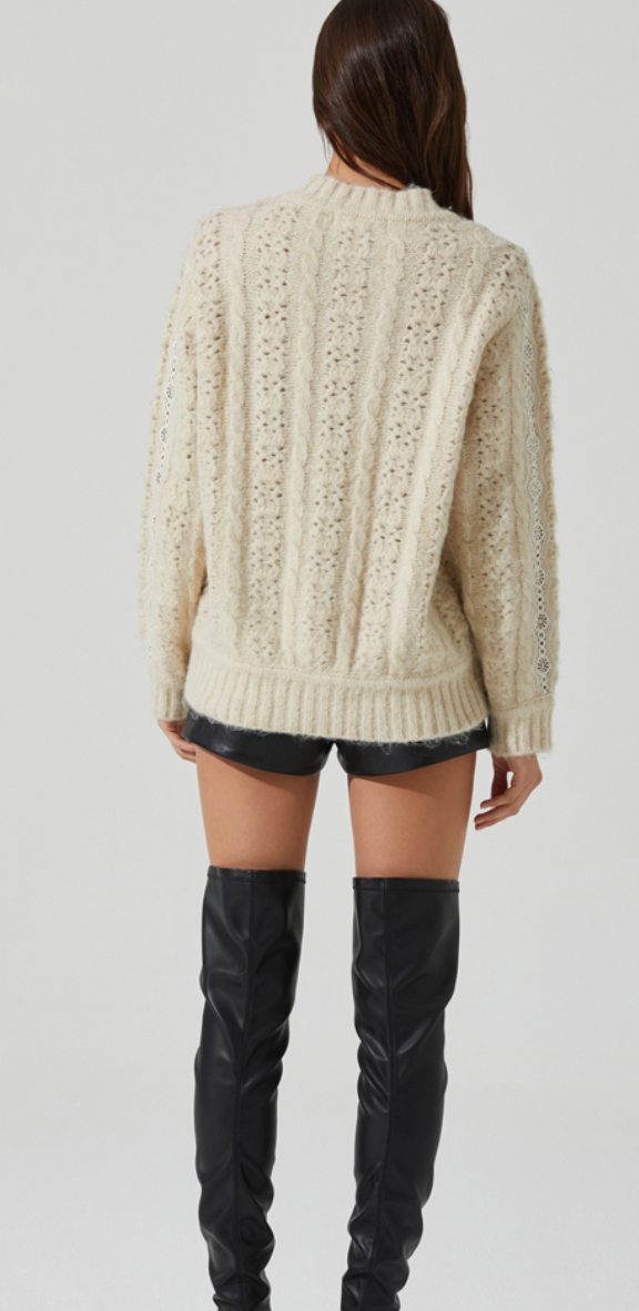 Nesmarie Cream Cardigan Sweater by Astr the Label