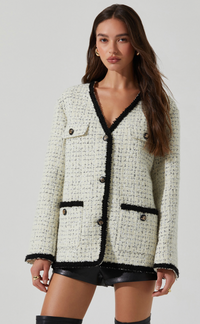 Editha Tweed Cardigan Coat and Astr the Label