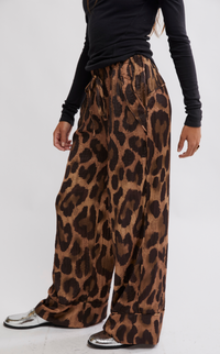 Leopard Satin Cargo Pants by Free People