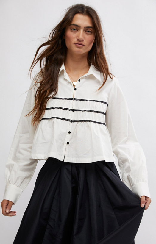 Lace Lover Button Down Blouse by Free People