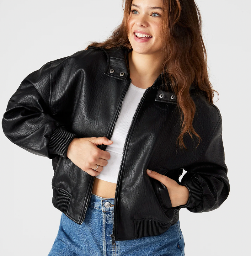 Zephyra Jacket Bomber Motto Jacket by Steve Madden