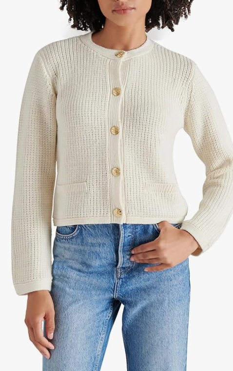 Fantino Cream Sweater Jacket Cardigan by Steve Madden