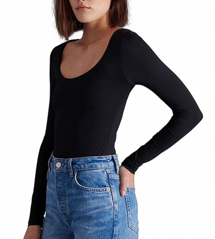 Black Long Sleeve Bodysuit by Steve Madden