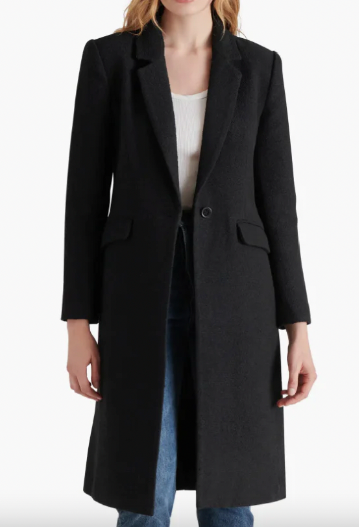 Black Peacoat Jacket by Steve Madden