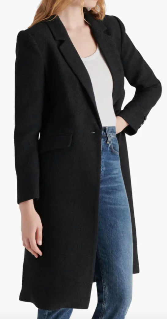 Black Peacoat Jacket by Steve Madden