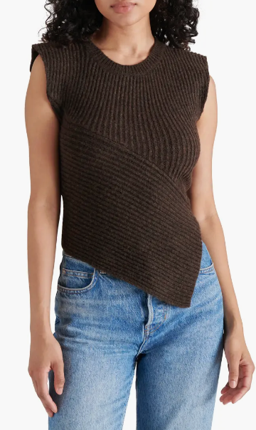 Brown Sweater Vest Top by Steve Madden