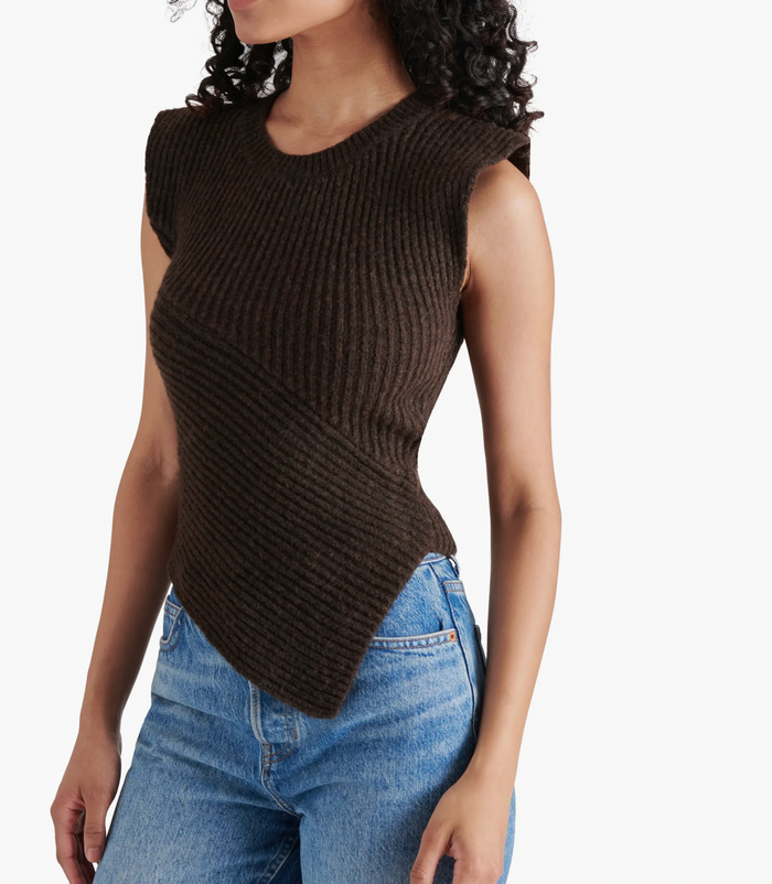 Brown Sweater Vest Top by Steve Madden