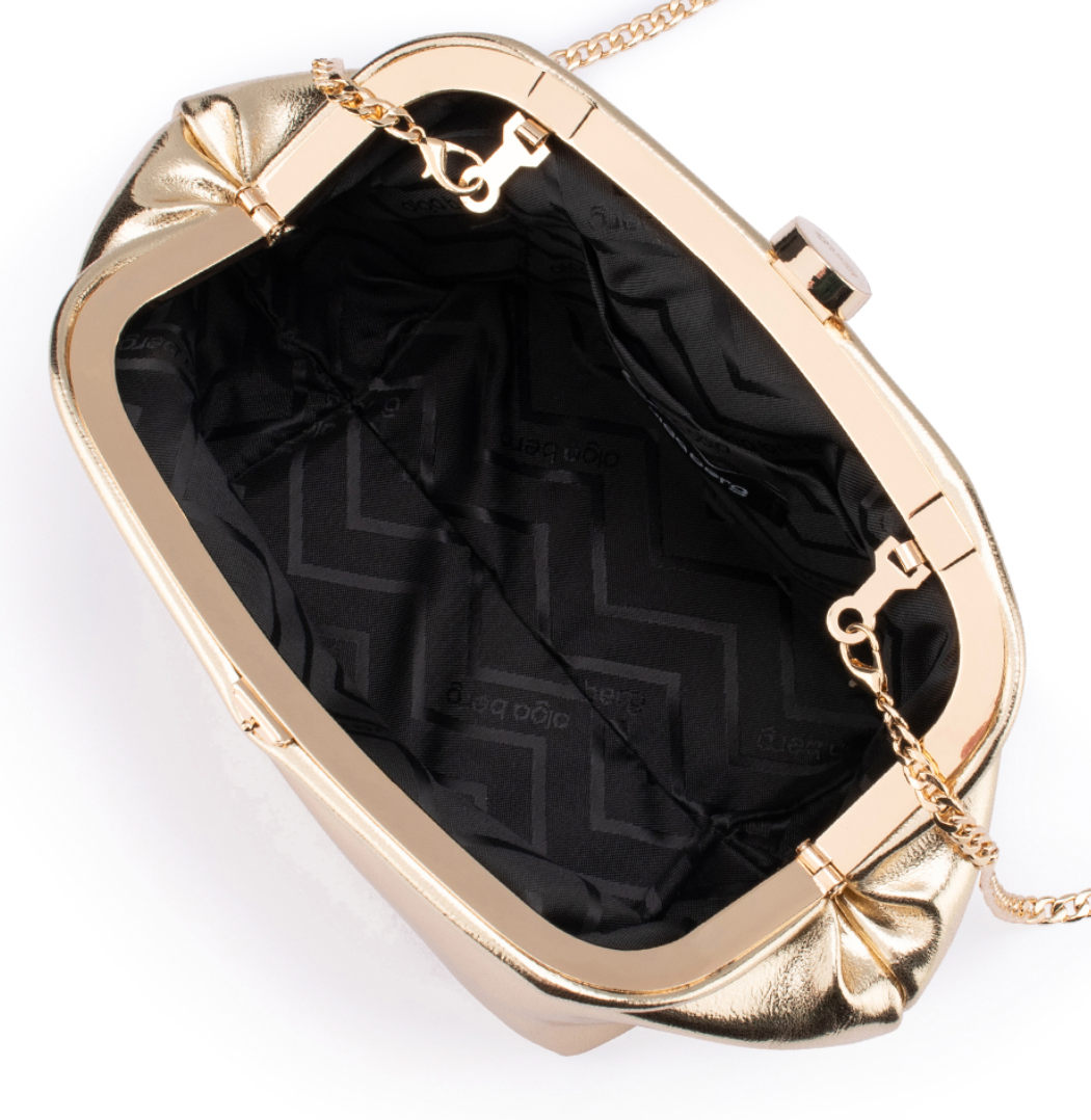 Metallic Gold Clutch Bag by Olga Berg