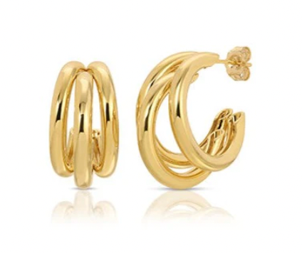 Triple Hoop Earring by Jurate