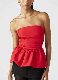 Bubble Strapless Top in Black and Red by Steve Madden