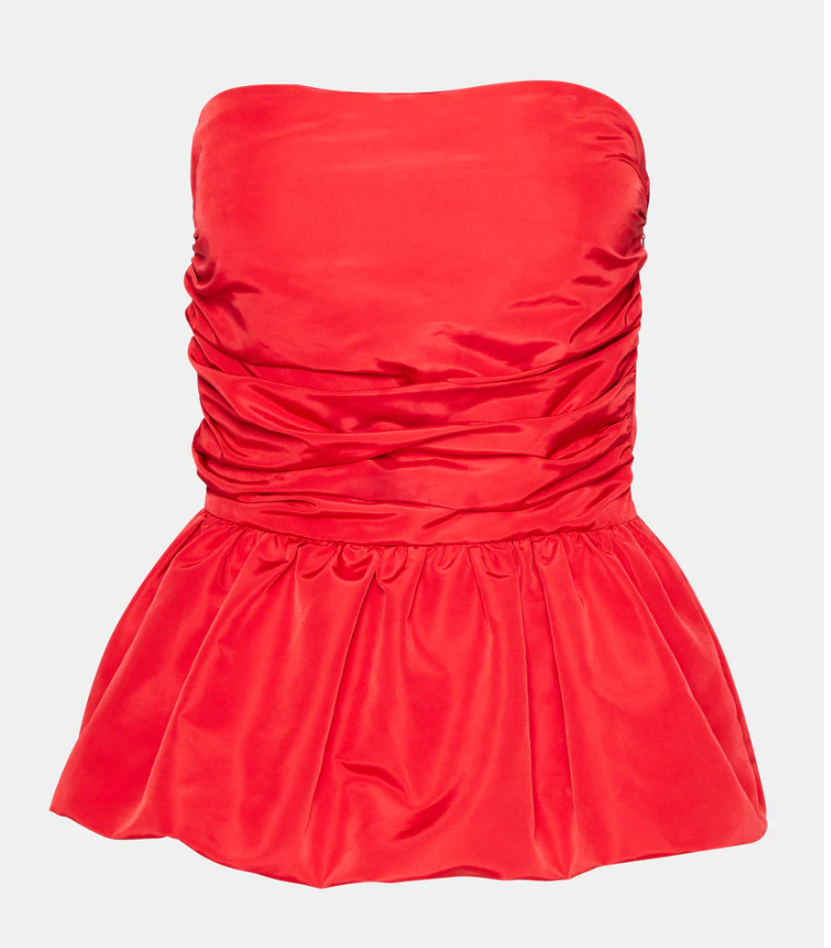 Bubble Strapless Top in Black and Red by Steve Madden