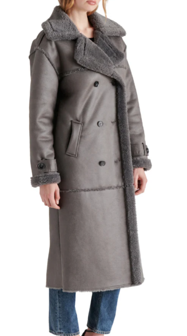 Eiffel Coat Grey Peacoat by Steve Madden