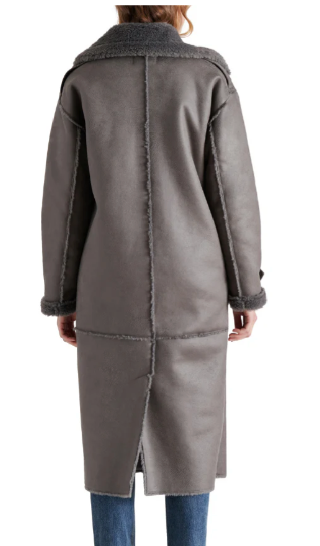 Eiffel Coat Grey Peacoat by Steve Madden