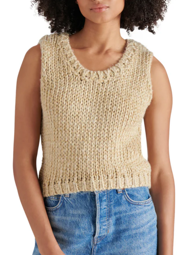 Eleny Gold Sweater Vest by Steve Madden