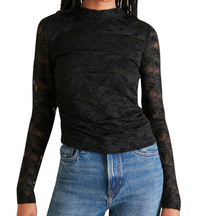 Cherie Black Lace Top by Steve Madden