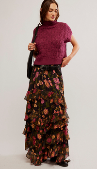 Lolita Floral Ruffle Maxi Skirt by Free People