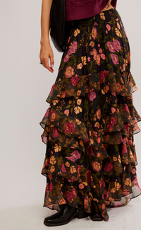 Lolita Floral Ruffle Maxi Skirt by Free People