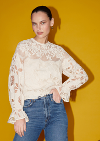 Cream Lace Top by Saylor