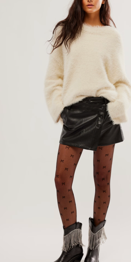 Brown or Black Wynne Vegan Leather Mini Skirt by Free People