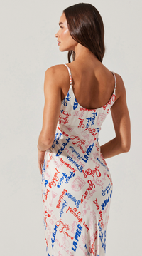 Joan Script Midi Dress by Astr The Label