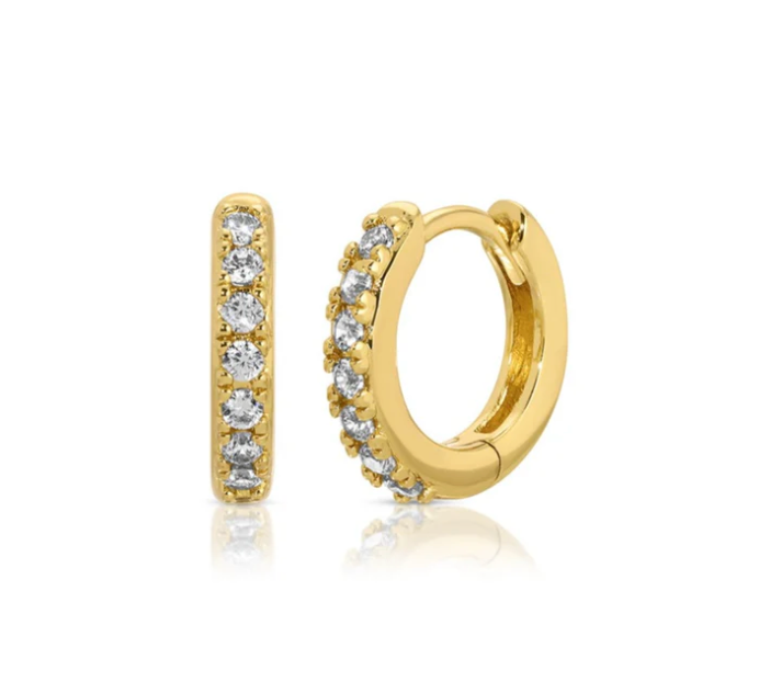 Cubic Zirconia Huggie Hoop Earring