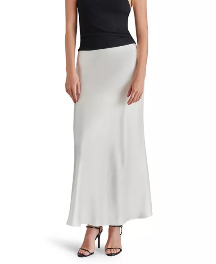 Black or White Satin Skirt by Steve Madden