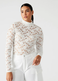 Lace Bodysuit in Black or White by Steve Madden