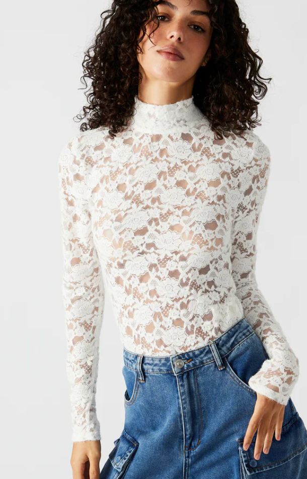 Lace Bodysuit in Black or White by Steve Madden