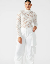 Lace Bodysuit in Black or White by Steve Madden