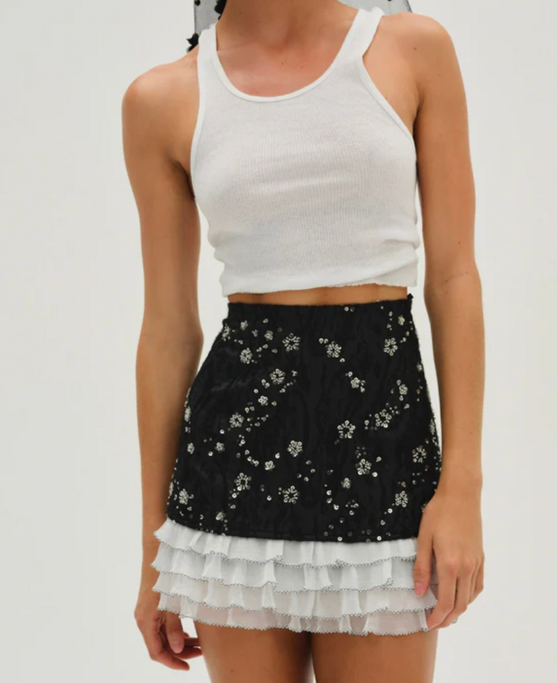 Snowy Jacquard Mini Skirt by For Love and Lemons