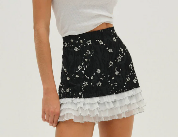 Snowy Jacquard Mini Skirt by For Love and Lemons