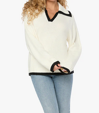 Collar V Neck Sweater by We Wore What