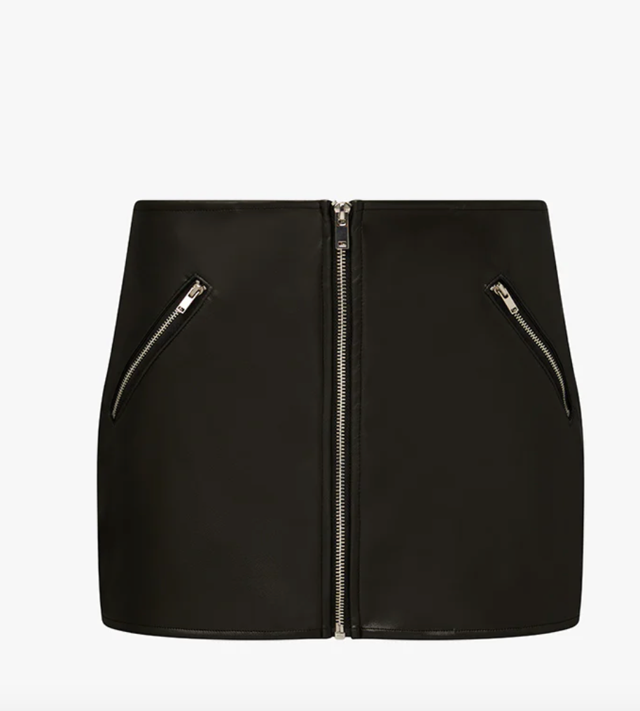 Zipper Vegan Leather Mini Skirt by We Wore What