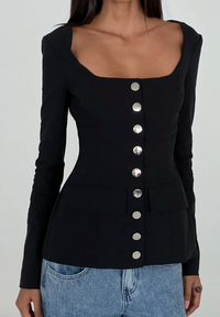 Boatneck Peplum Blazer by We Wore What