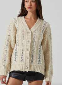 Nesmarie Cream Cardigan Sweater by Astr the Label