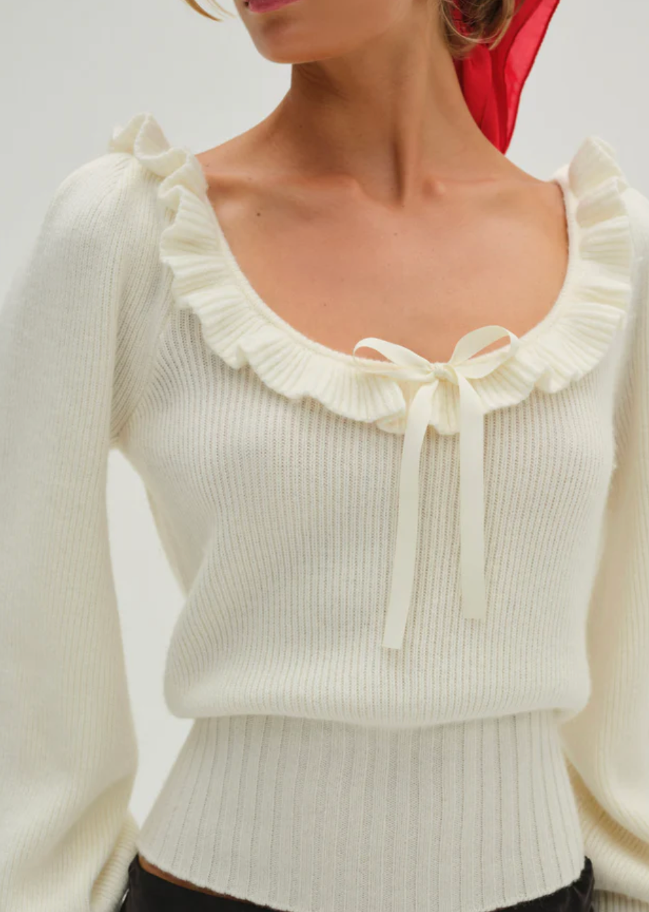 Miranda White Sweater Top by For Love and Lemons