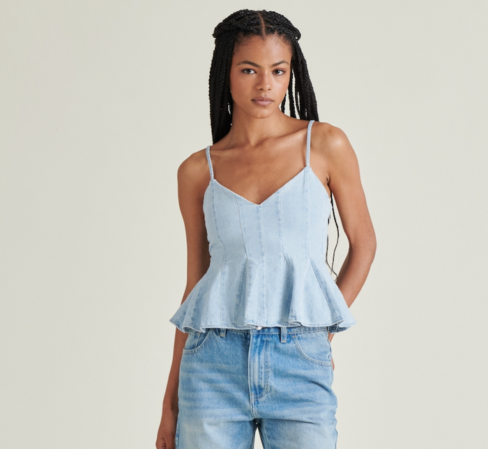 Demi Denim Top by Steve Madden