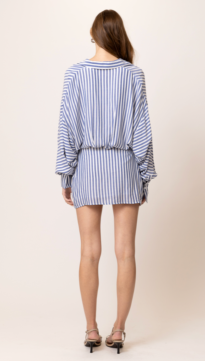 Noah Striped Shirt Dress by Line and Dot