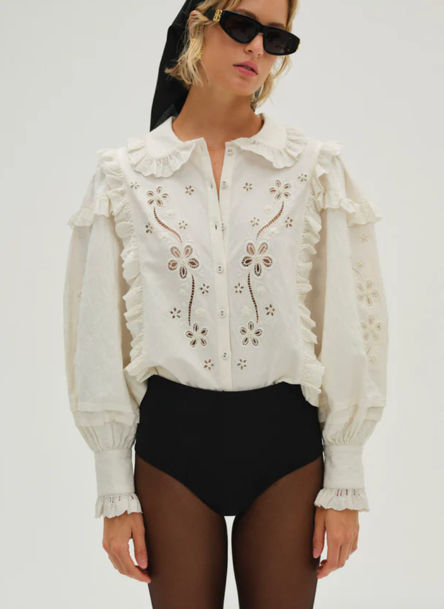 Adelie Embroidered Top by For Love and Lemons