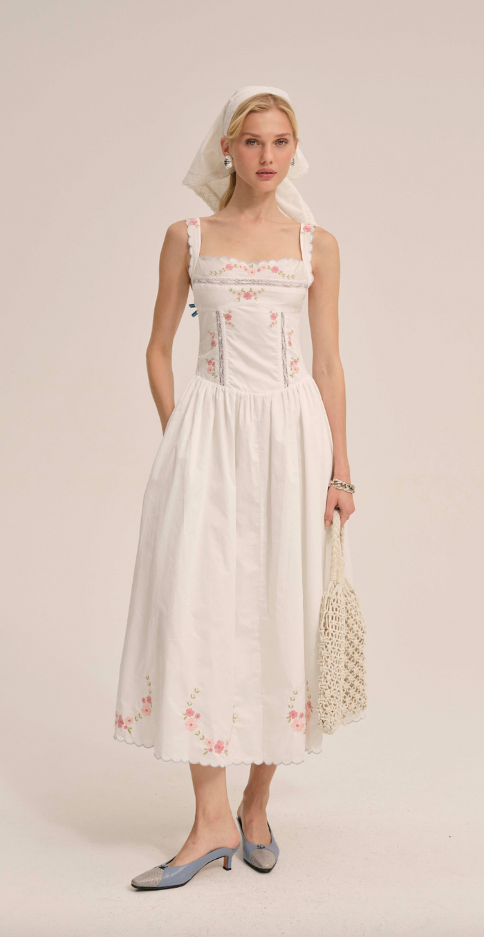 Tea Time White Midi Dress by For Love and Lemons