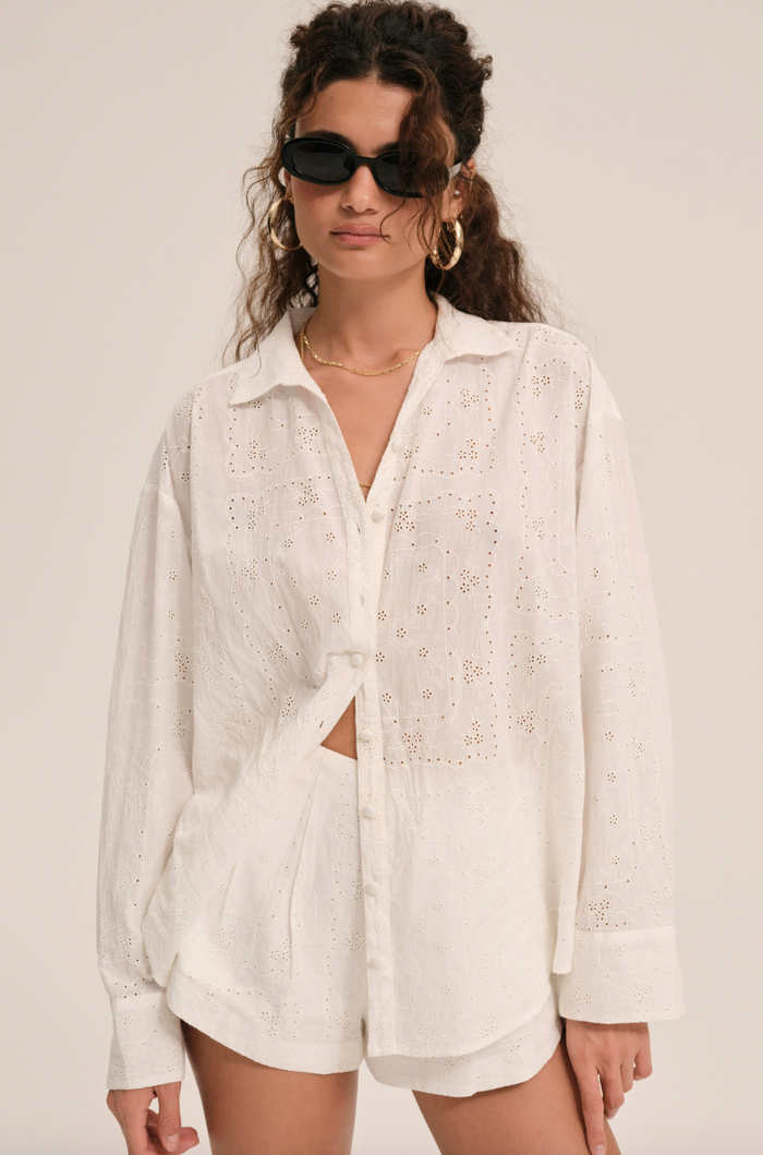 Eyelet Button-Up Shirt by For Love and Lemons