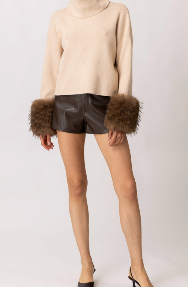 Wallace Brown Vegan Leather Short by Line and Dot