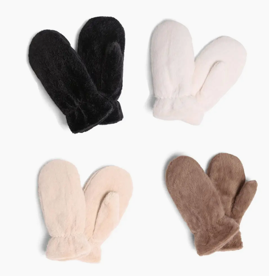 Faux Fur Mittens