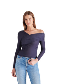 Navy Long Sleeve Mesh Top by Steve Madden