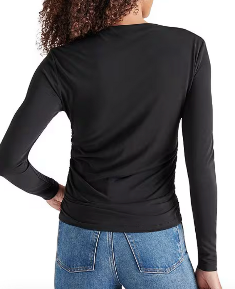 Elvira Black Long Sleeve Top by Steve Madden