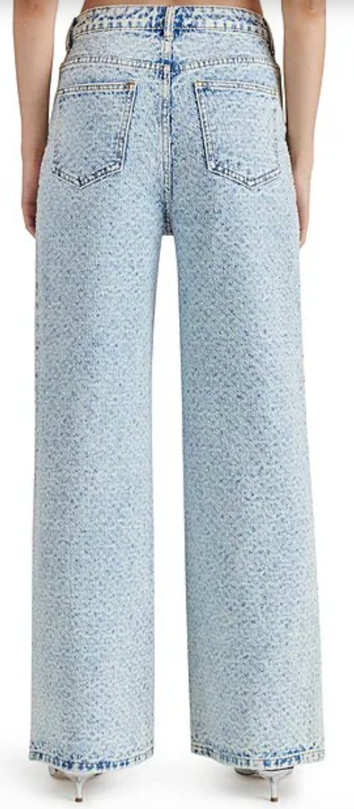 Avaline Rhinestone Denim Pant by Steve Madden