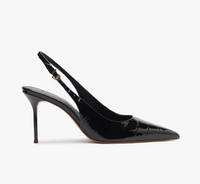 Black Patent Croc Slingback Heel by Schutz